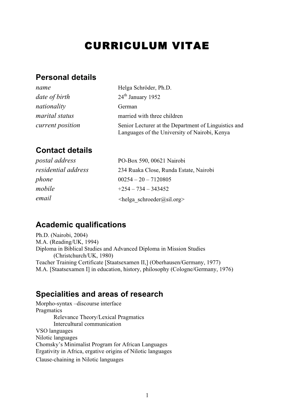 Curriculum Vitae