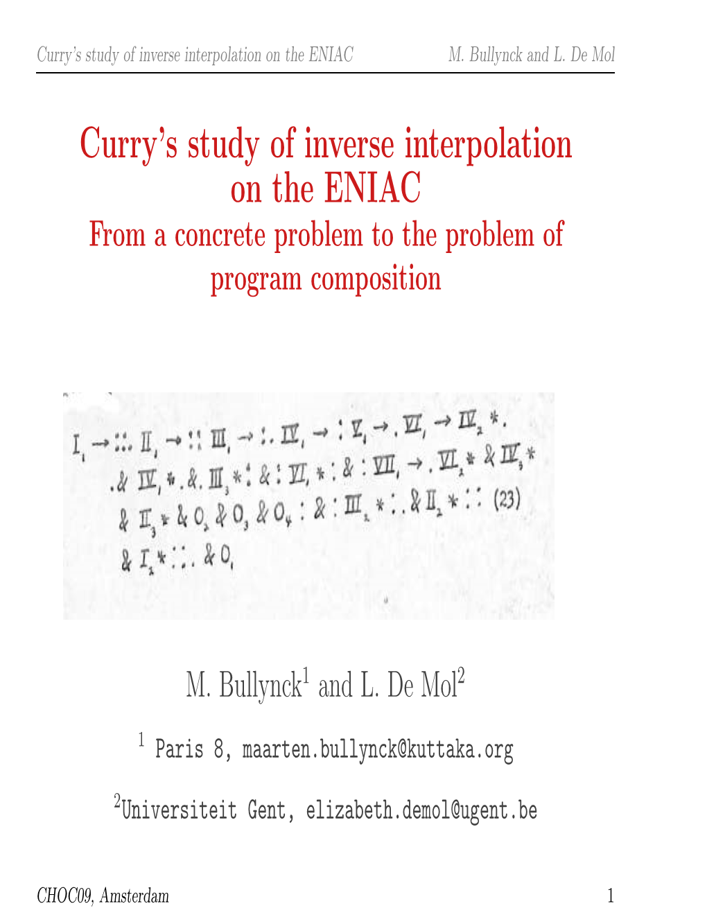 Curry's Study of Inverse Interpolation on the ENIAC