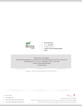 Redalyc.Mitochondrial Pseudogenes in Insect DNA Barcoding: Differing