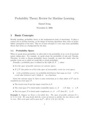 Probability Theory Review for Machine Learning