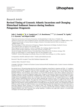 Research Article Revised Timing of Cenozoic Atlantic Incursions and Changing Hinterland Sediment Sources During Southern Patagonian Orogenesis