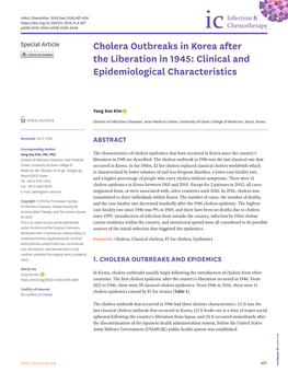 Cholera Outbreaks in Korea After the Liberation in 1945: Clinical and Epidemiological Characteristics