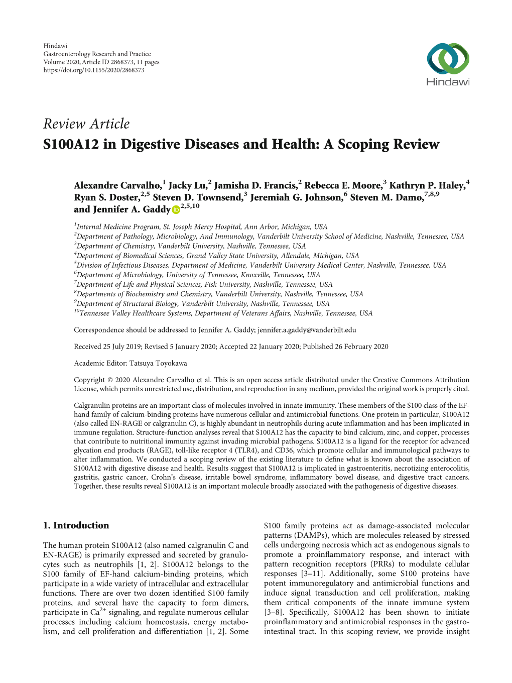 S100A12 in Digestive Diseases and Health: a Scoping Review