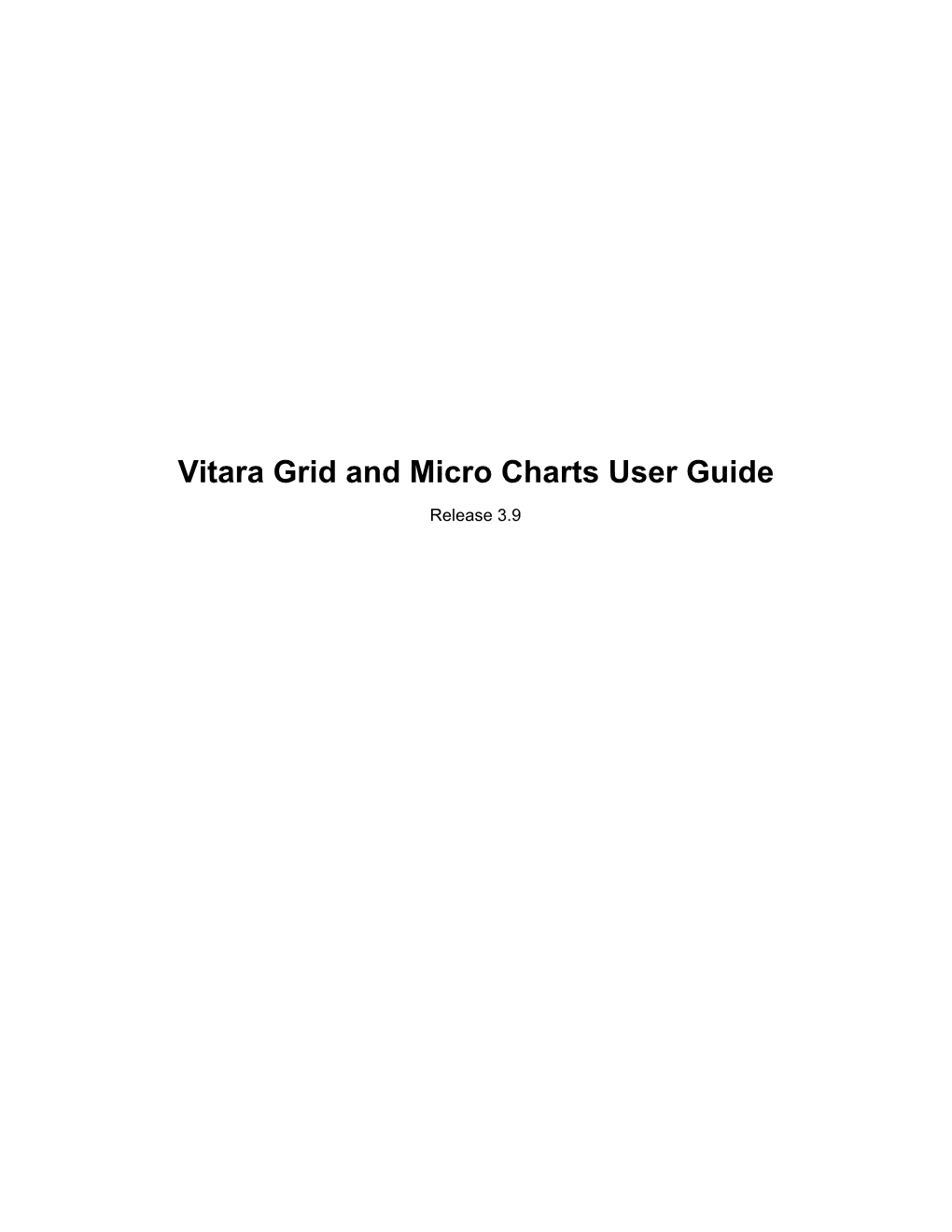 Vitara Grid and Micro Charts User Guide