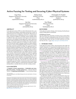 Active Fuzzing for Testing and Securing Cyber-Physical Systems