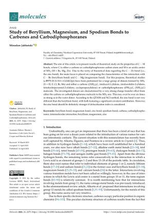 Study of Beryllium, Magnesium, and Spodium Bonds to Carbenes and Carbodiphosphoranes