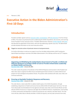 Natat Brief Biden Administration First 10 Days