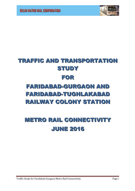 Traffic and Transportation Study for Faridabad