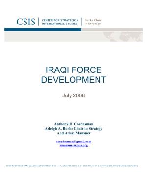 Iraqi Force Development
