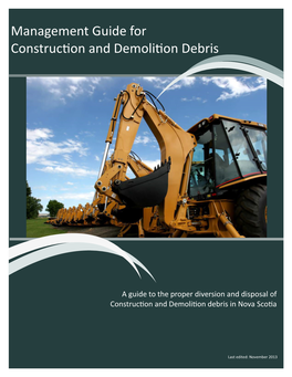Management Guide for Construction and Demolition Debris