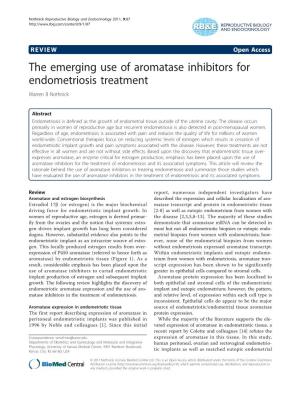 The Emerging Use of Aromatase Inhibitors for Endometriosis Treatment Warren B Nothnick