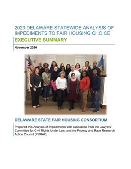 2020 Delaware Statewide Analysis of Impediments to Fair Housing Choice Executive Summary