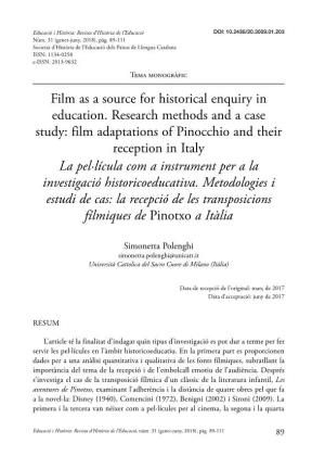 Film As a Source for Historical Enquiry in Education. Research