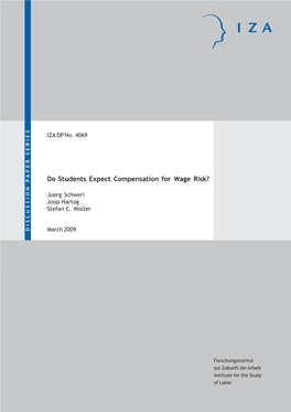 Do Students Expect Compensation for Wage Risk?