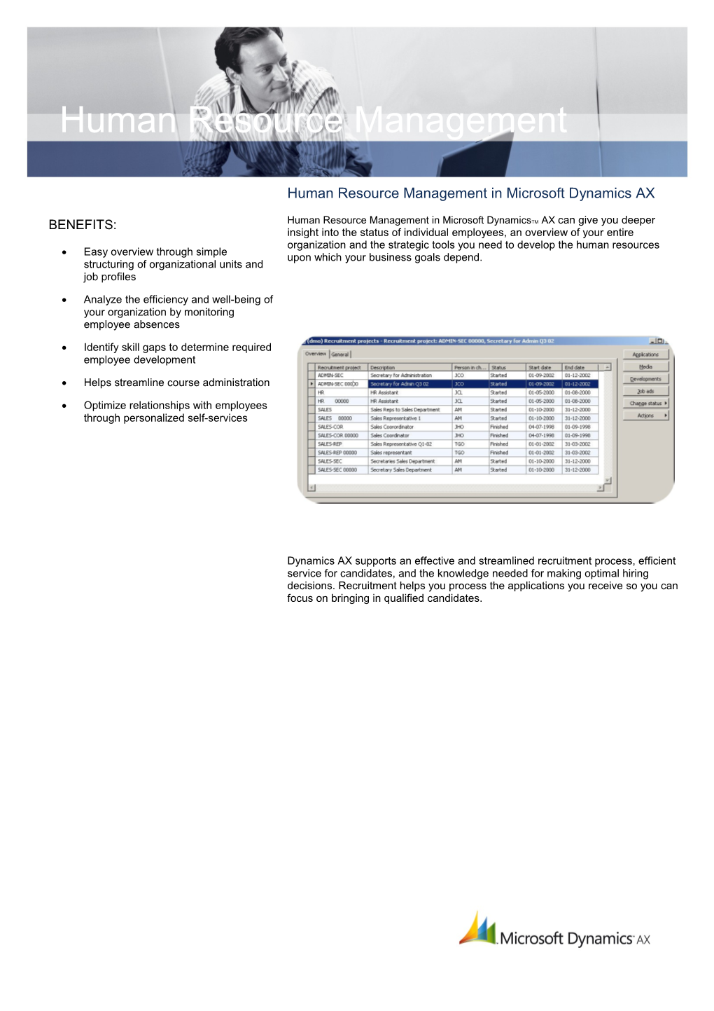 Human Resource Management In Microsoft Dynamics AX