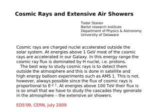 Cosmic Rays and Extensive Air Showers
