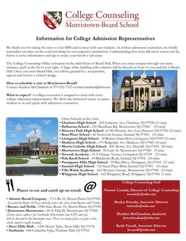 Information for College Admissions