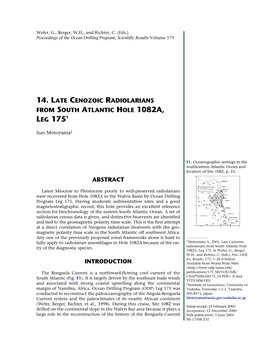 14. Late Cenozoic Radiolarians from South Atlantic Hole 1082A, Leg 1751