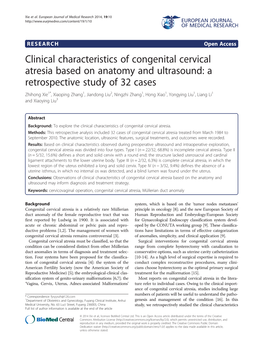 Clinical Characteristics of Congenital Cervical Atresia Based on Anatomy