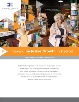 Toward Inclusive Growth in Detroit