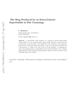 The Ring Produced by an Extra-Galactic Superbubble in Flat Cosmology 2