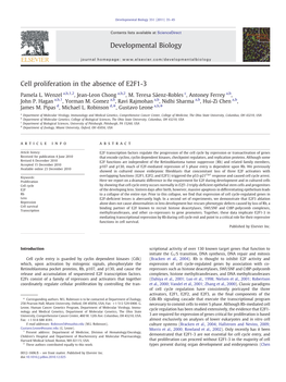 Cell Proliferation in the Absence of E2F1-3