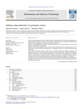 Software Clone Detection: a Systematic Review