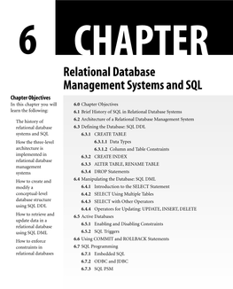 Relational Database Management Systems And