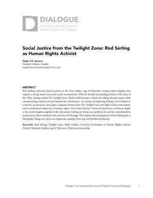 Social Justice from the Twilight Zone: Rod Serling As Human Rights Activist