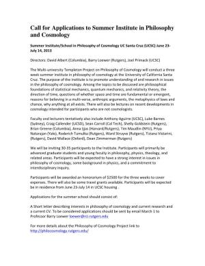 Philosophy of Cosmology at UCSC.Pdf