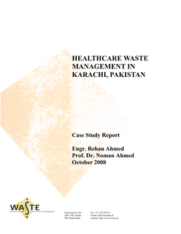 Healthcare Waste Management in Karachi, Pakistan