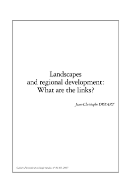 Landscapes and Regional Development: What Are the Links?