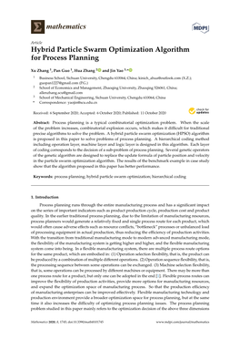 Hybrid Particle Swarm Optimization Algorithm for Process Planning