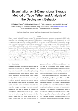 Examination on 2-Dimensional Storage Method of Tape Tether and Analysis of the Deployment Behavior