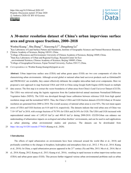 A 30-Meter Resolution Dataset of China's Urban Impervious Surface