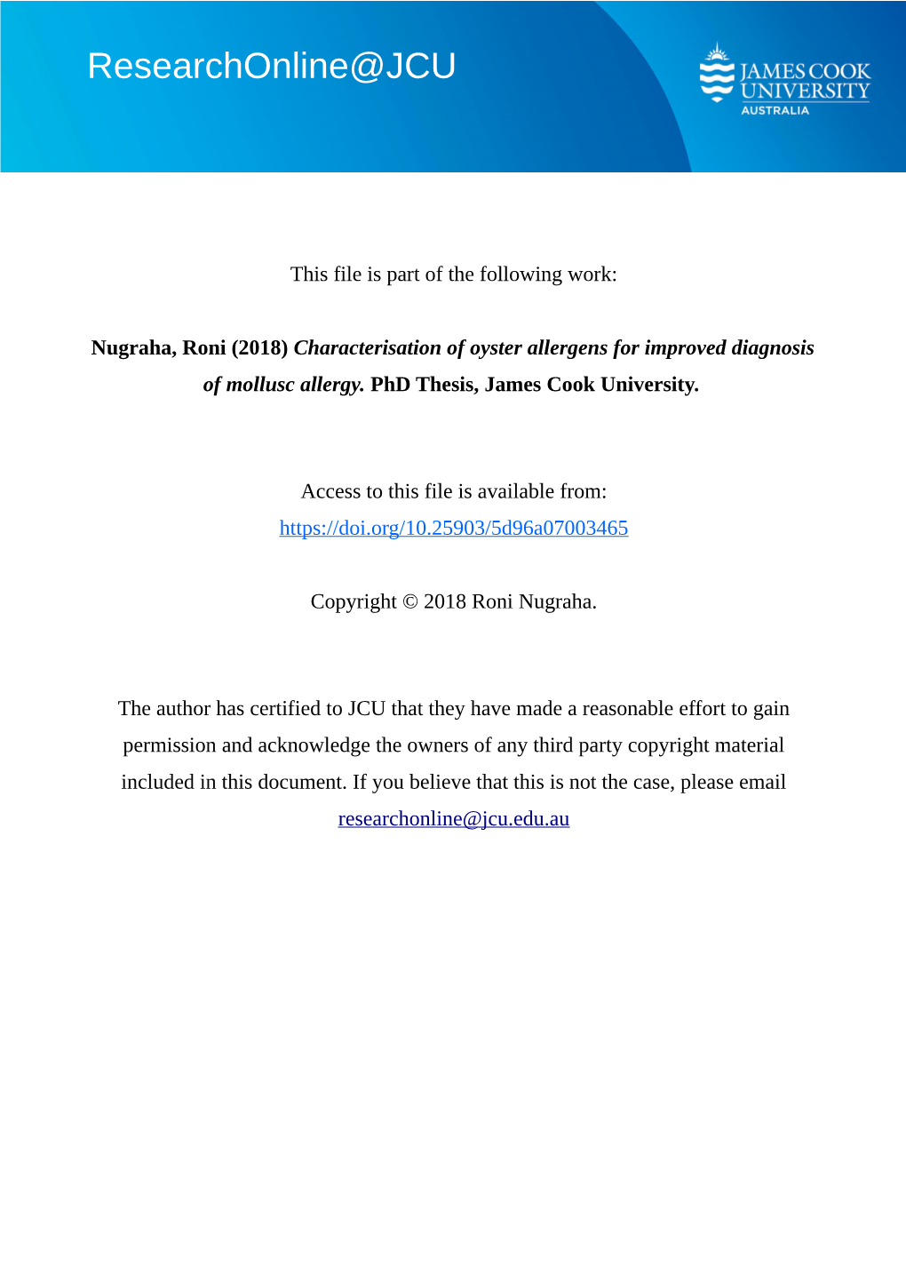 Characterisation of Oyster Allergens for Improved Diagnosis of Mollusc Allergy