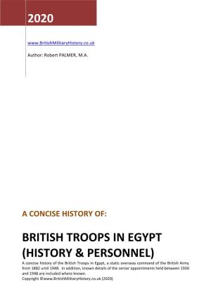British Troops Egypt History & Personnel