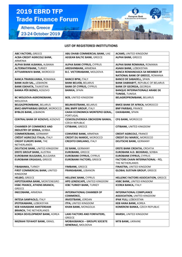 Registered Institutions