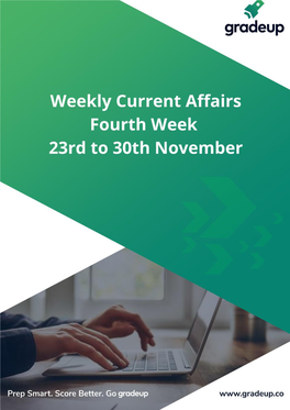 Weekly Current Affairs 23Rd to 30Th November 2020