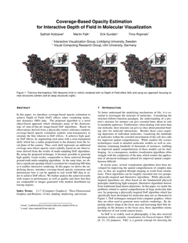 Coverage-Based Opacity Estimation for Interactive Depth of Field in Molecular Visualization