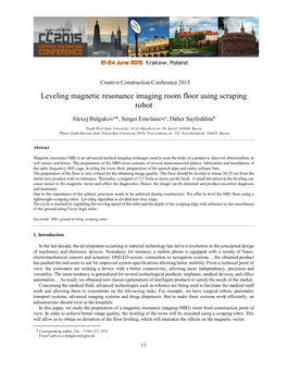 Leveling Magnetic Resonance Imaging Room Floor Using Scraping Robot