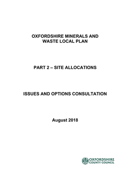 Oxfordshire Minerals and Waste Local Plan Part 2