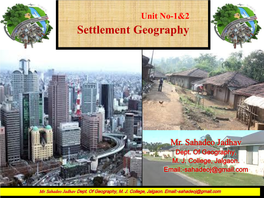 Settlement Geography Settlement Types and Patterns