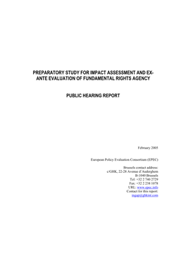 Public Hearing Report