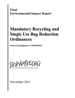 Mandatory Recycling and Single Use Bag Reduction Ordinances.Pdf