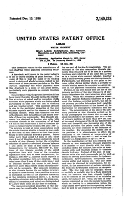 United States Patent Office 2,140,235 W