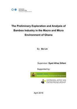 The Preliminary Exploration and Analysis of Bamboo Industry in the Macro and Micro Environment of Ghana