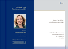 Deutscher Elite-Mittelstandspreis 2013 an Kerstin Andreae