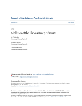 Mollusca of the Illinois River, Arkansas M