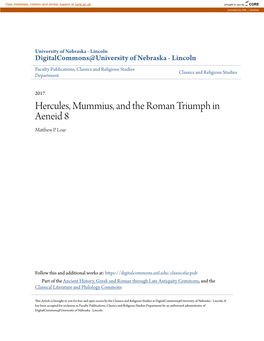 Hercules, Mummius, and the Roman Triumph in Aeneid 8 Matthew .P Loar